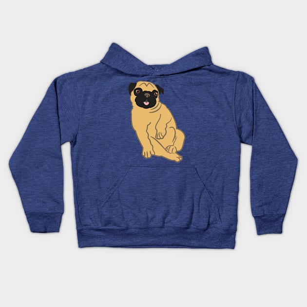 Adorable Fawn Pug Kids Hoodie by evisionarts